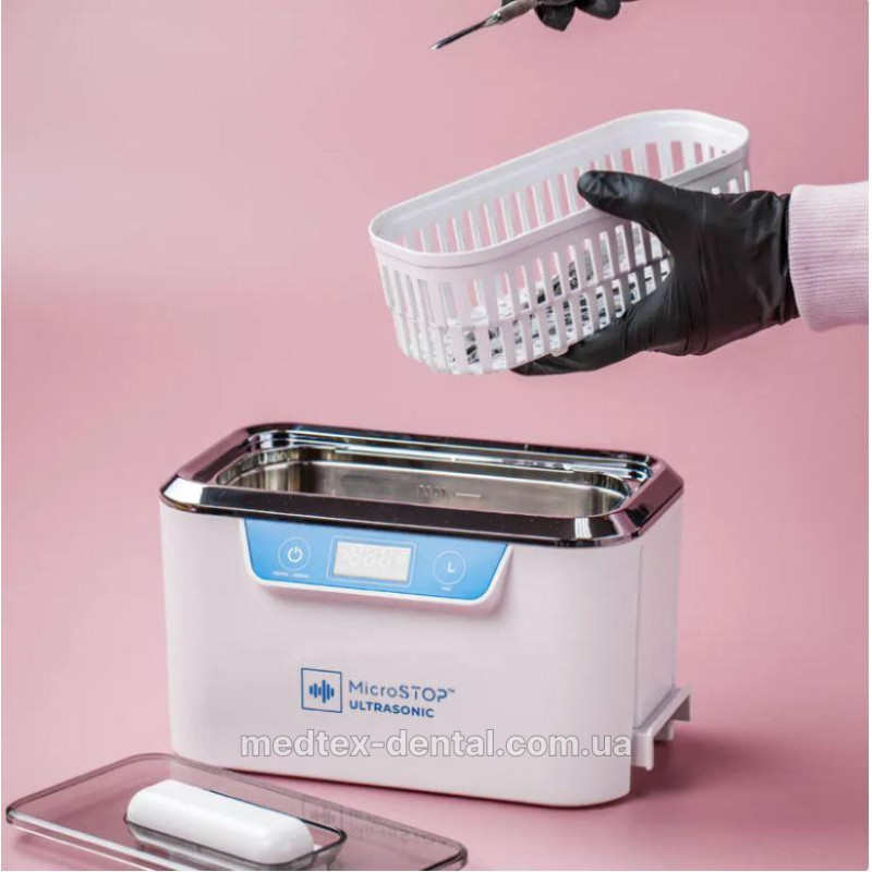 Ультразвуковая мойка Microstop MU-SMART объемом 0.8 литра для очистки мелкого инструментария в медицине