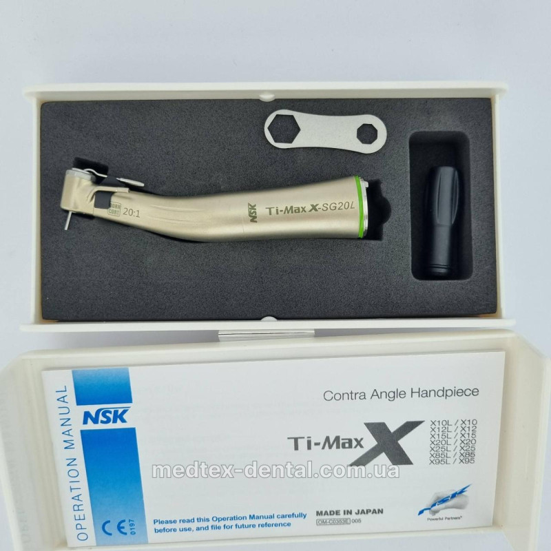 Кутовий понижаючий (20:1) наконечник для фізіодеспенсера (Ti-Max X-SG20L) Фіброоптика